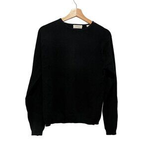 Lord & Taylor Black Two-Ply Cashmere Crewneck Soft Warm Knit Top Women's Sweater